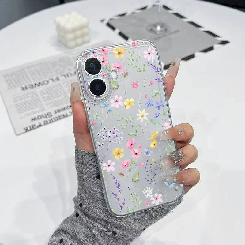 Colorful floral pattern suitable for Apple 17 Pro Max full wrap case, iPhone 15/14/12/13 shockproof xsm