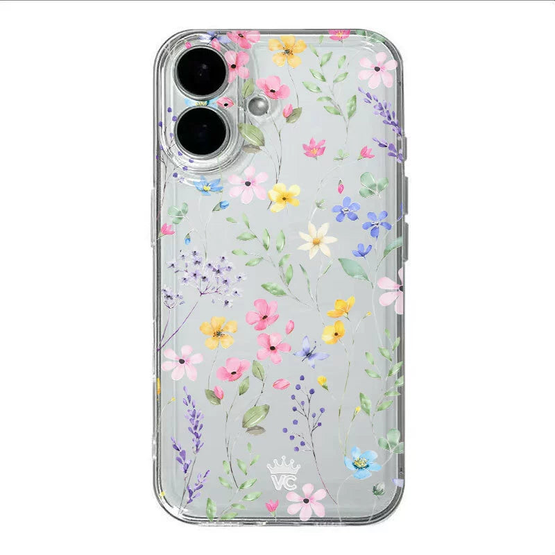 Colorful floral pattern suitable for Apple 17 Pro Max full wrap case, iPhone 15/14/12/13 shockproof xsm